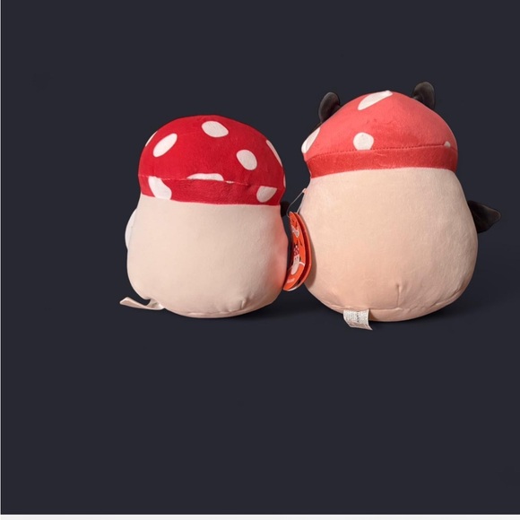 NWT Squishmallows Malcom the Mushroom and Malcom the Mushroom Bat - Picture 3 of 4